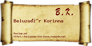 Beluzsár Korinna névjegykártya